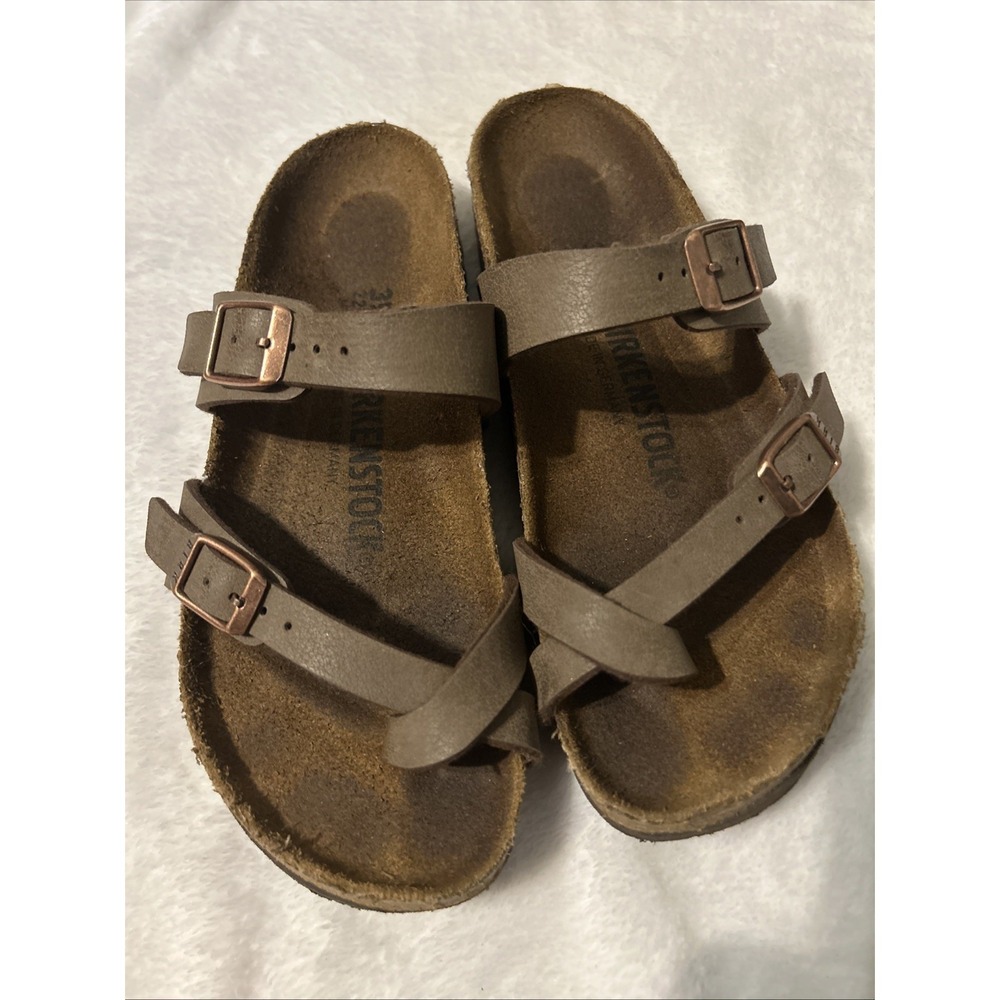 Birkenstock Mayari Brown Toe Loop Sandals EU 35 US 4 Narrow Germany - Picture 3 of 7